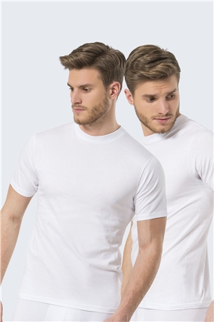 Türen 103 Beyaz 2li Erkek Kapalı O Yaka Fanila