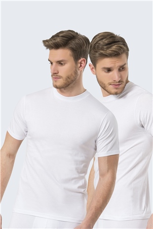 Türen 103 Beyaz 2li Erkek Kapalı O Yaka Fanila