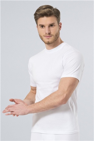 Türen 103 Beyaz 2li Erkek Kapalı O Yaka Fanila