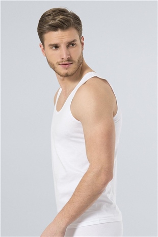 Türen 108 Beyaz 2li Erkek Penye Atlet