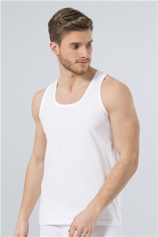 Türen 110 Beyaz 2li Erkek Bantlı Atlet