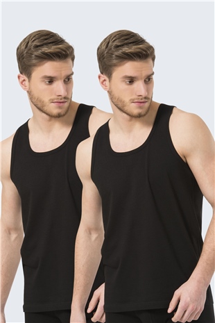 Türen 110 Siyah 2li Erkek Bantlı Atlet