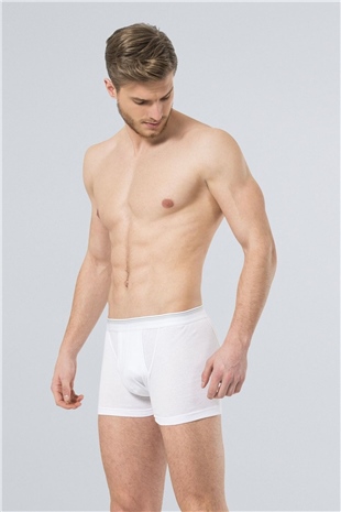 Türen 119 Beyaz Erkek Ribana Kemerli Paçalı Boxer