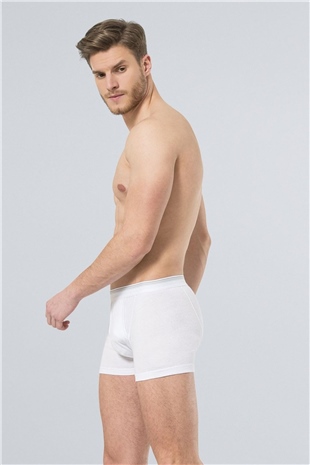Türen 119 Beyaz Erkek Ribana Kemerli Paçalı Boxer