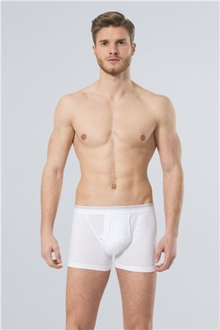 Türen 119 Beyaz Erkek Ribana Kemerli Paçalı Boxer