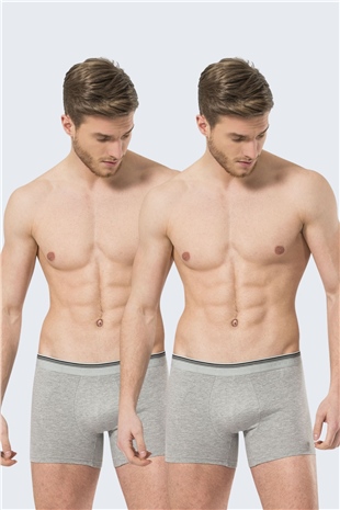 Türen 126 Gri 2li Erkek Likralı Boxer