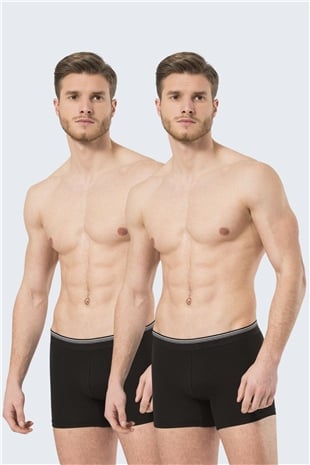 Türen 126 Siyah 2li Erkek Likralı Boxer