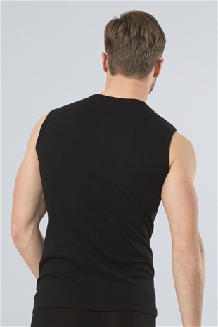 Türen 134 Siyah Erkek 2li Spor O Yaka Ribana Atlet