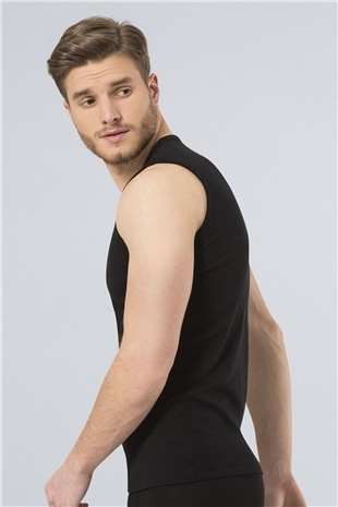 Türen 134 Siyah Erkek 2li Spor O Yaka Ribana Atlet