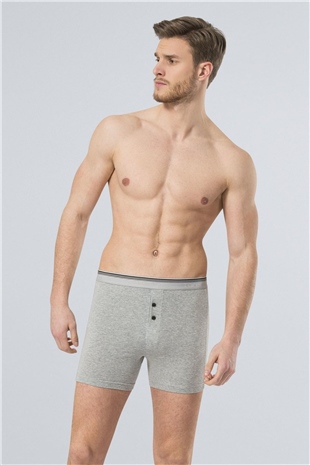 Türen 135 Gri 2li Erkek Likralı Düğmeli Boxer