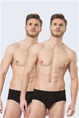 Türen 155 Siyah 2li Erkek Ribana Kom Slip