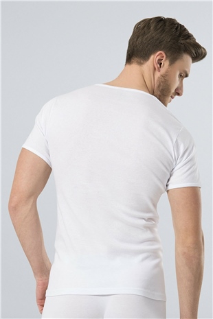 Türen 156 Beyaz 2li Erkek Ribana V Yaka Fanila