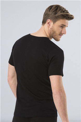 Türen 156 Siyah 2li Erkek Ribana V Yaka Fanila