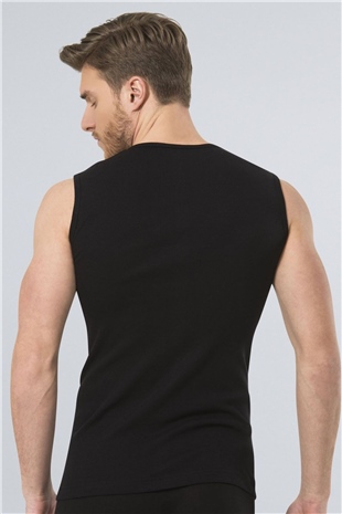 Türen 158 Siyah Erkek 2li Spor V Yaka Ribana Atlet