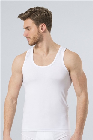 Türen 163 Beyaz Erkek Likralı Atlet