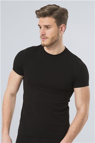 Türen 164 Siyah Erkek Likralı T-shirt