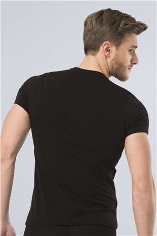 Türen 164 Siyah Erkek Likralı T-shirt