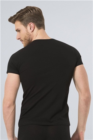 Türen 169 Siyah Erkek Likralı T-Shirt