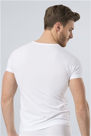 Türen 172 Beyaz Erkek Likralı T-Shirt