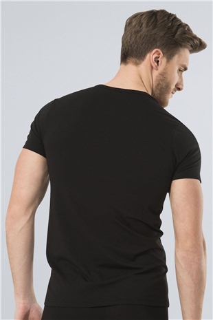 Türen 172 Siyah Erkek Likralı T-Shirt