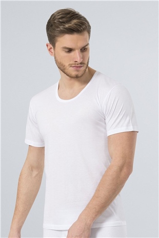 Türen 181 Beyaz Erkek Modal O Yaka Fanila