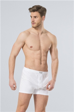 Türen 186 Beyaz 2li Erkek Düğmeli Boxer
