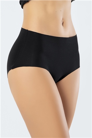 Türen 911 Siyah Kadın Lazer Kesim Pamuk Yüksek Bel Külot