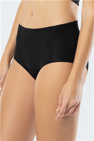 Türen 911 Siyah Kadın Lazer Kesim Pamuk Yüksek Bel Külot