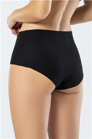 Türen 911 Siyah Kadın Lazer Kesim Pamuk Yüksek Bel Külot