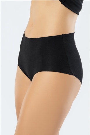 Türen 911 Siyah Kadın Lazer Kesim Pamuk Yüksek Bel Külot