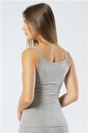 Türen 914 Gri Kadın Likralı Pamuklu Askılı Atlet