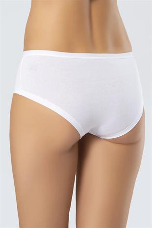 Türen 918 Beyaz-Beyaz Kadın 2li Paket Likralı Pamuk Renkli Hipster Külot