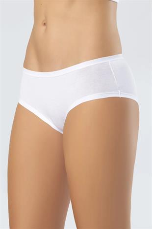 Türen 918 Beyaz-Beyaz Kadın 2li Paket Likralı Pamuk Renkli Hipster Külot