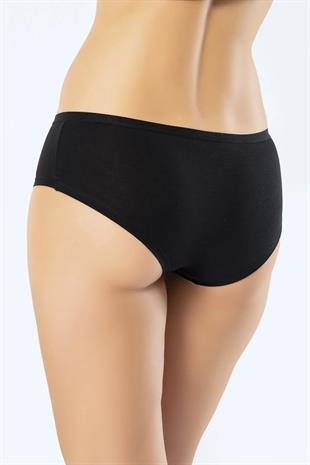 Türen 918 Siyah-Gri Kadın 2li Paket Likralı Pamuk Renkli Hipster Külot