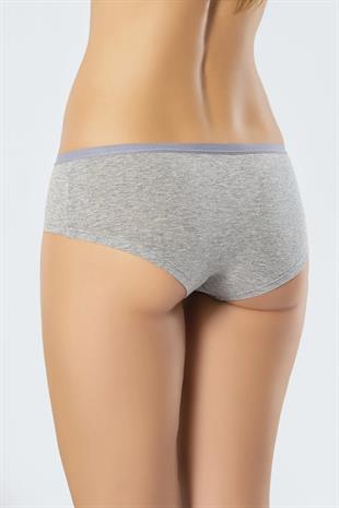 Türen 918 Siyah-Gri Kadın 2li Paket Likralı Pamuk Renkli Hipster Külot