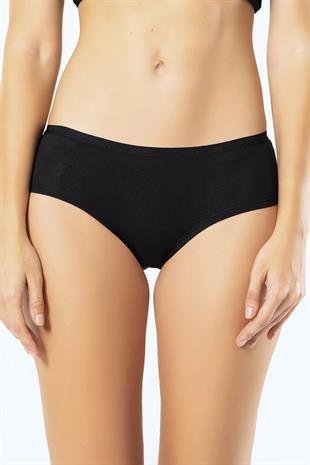 Türen 918 Siyah-Ten Kadın 2li Paket Likralı Pamuk Renkli Hipster Külot