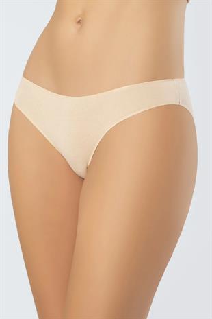 Türen 924 Beyaz-Siyah-Ten Kadın 3lü Paket Likralı Pamuk Bikini Külot