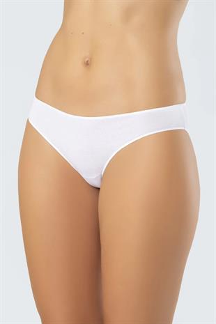 Türen 924 Beyaz-Siyah-Ten Kadın 3lü Paket Likralı Pamuk Bikini Külot