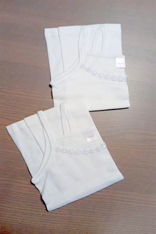 Türen Kız Çocuk Pamuklu Papatya İp Askılı Kaşkorse Atlet 2li Paket 415