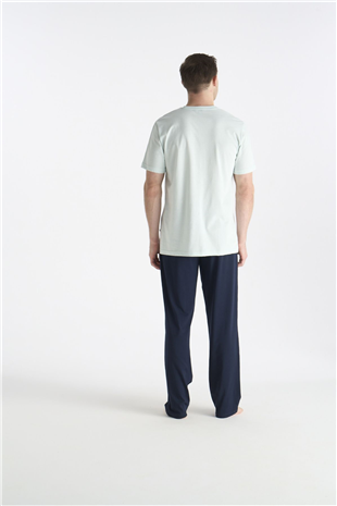 U.S. Polo Assn. 19039 Erkek Mınt Kısa Kollu Yuvarlak Yaka Pijama Takımı