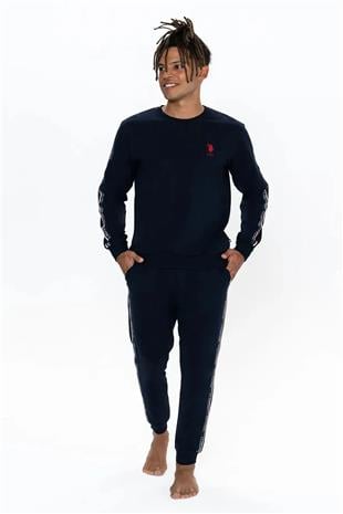 U.S. Polo Assn. 18923 Erkek Lacıvert Uzun Kollu Yuvarlak Yaka Pijama Takımı