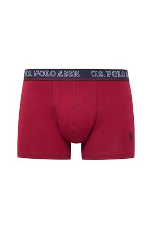 U.S. Polo Assn. 80516 Erkek Baskılı-Bordo-Lacivert Pamuklu 3 Lü Boxer