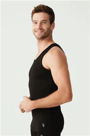 U.S. Polo Assn. 90000 Erkek Siyah Pamuklu Battal Beden 2 Li Atlet