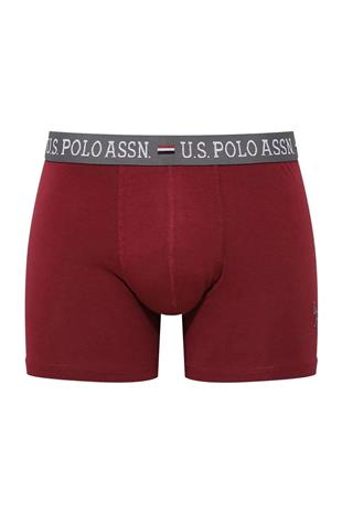 U.S. Polo Assn. 80487 Erkek Bordo-Siyah Baskılı Modal 2 Li Boxer