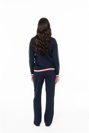 U.S. Polo Assn. 20116B Kadın Lacıvert Yuvarlak Yaka Uzun Kollu Pijama Takımı