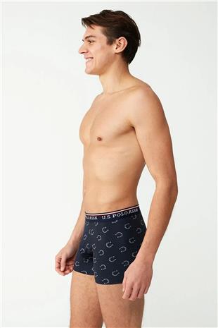 U.S. Polo Assn. 80485 Erkek Lacivert Modal Tekli Boxer