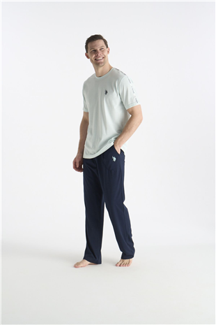 U.S. Polo Assn. 19039 Erkek Mınt Kısa Kollu Yuvarlak Yaka Pijama Takımı