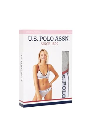 U.S. Polo Assn. 66254 Kadın Beyaz Büstiyer Slip Takım