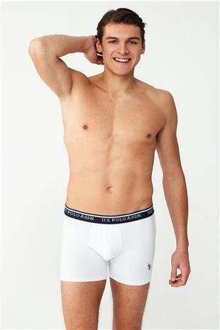U.S. Polo Assn. 80481 Erkek Beyaz Pamuklu 2 Li Boxer