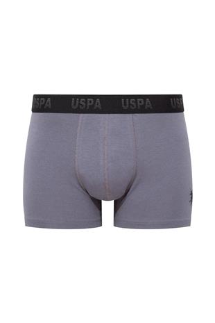 U.S. Polo Assn. 80505 Erkek Baskılı-Siyah-Antrasit Pamuklu 3 Lü Boxer